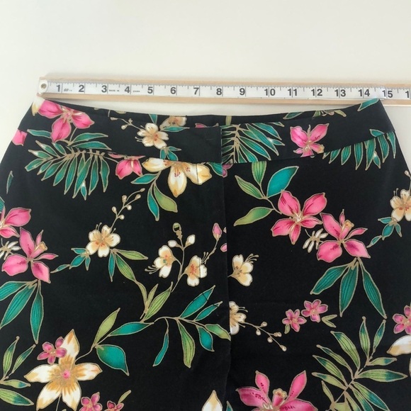 Rafaella Tropical Floral Black Pants 8 - Picture 4 of 8